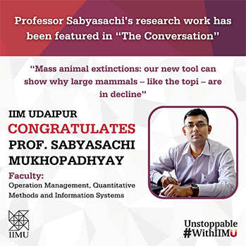 Professor Sabyasachi's research work has been featured in 'The Conversation'